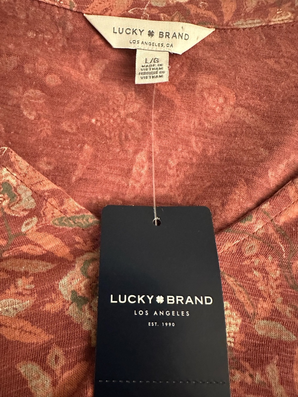 Lucky Brand Boho Festival Floral Bell Sleeve Top NWT Large - Picture 4 of 5